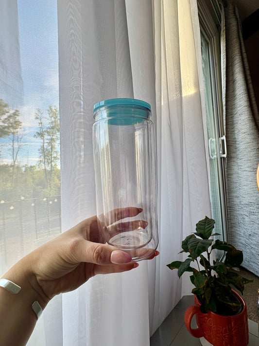 16 oz Acrylic Blue Lid