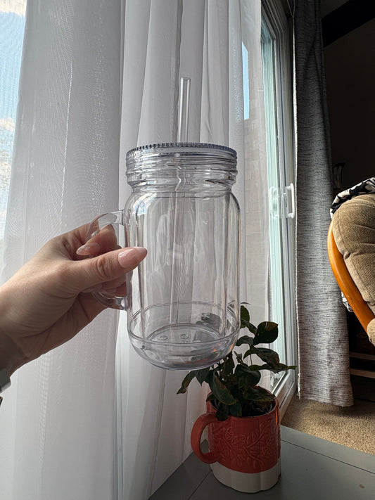 20oz Clear Acrylic W/ Handle